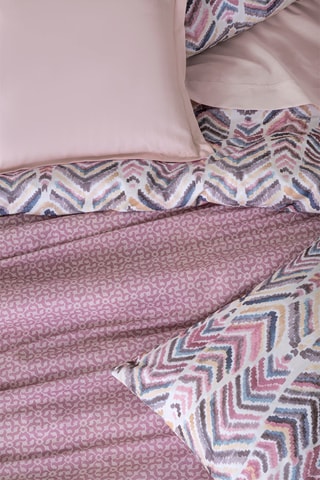 Funda nórdica reversible de algodón 57 hilos/cm² Shire - Rosa