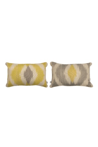 2 fundas de cojín de lino Formentera - Beige y amarillo - 30 x 50 cm