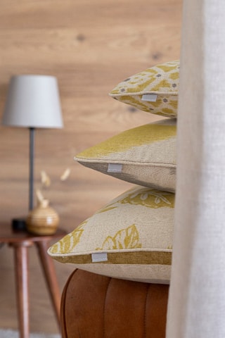 2 fundas de cojín de lino Barcelona - Beige y naranja - 50 x 50 cm