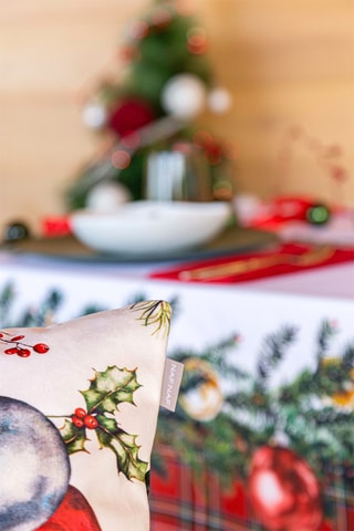 2 fundas de cojín de terciopelo Presents - Blanco y verde - 45 x 45 cm