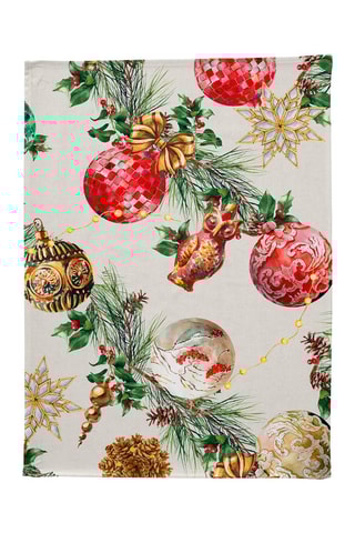 2 paños Decoration Xmas - Blanco y rojo