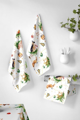 2 paños Puppies - Blanco y verde