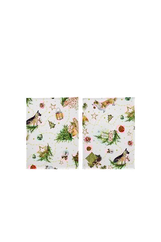 2 paños Puppies - Blanco y verde