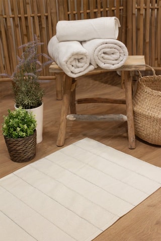 Alfombra de baño Bone - Beige - 50 x 70 cm