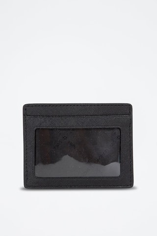 Tarjetero de piel - 
Negro