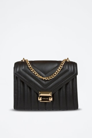 Bandolera de piel - 
Negro