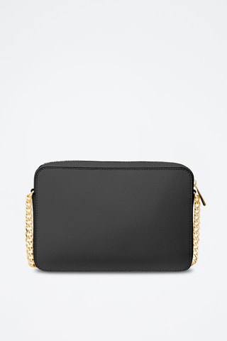 Bandolera de piel - 
Negro