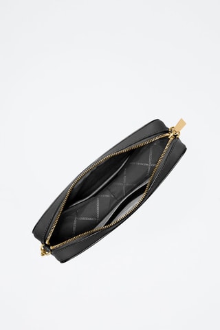 Bandolera de piel - 
Negro