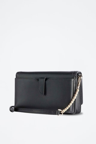 Bandolera de piel - 
Negro