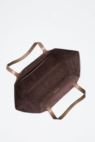 Bolso shopper de piel - Beige