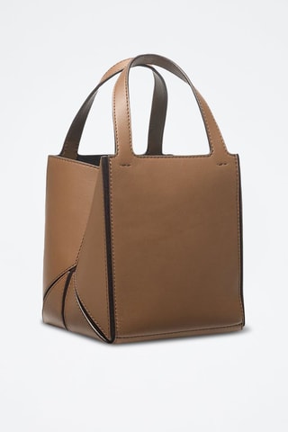 Bolso shopper de piel - Beige