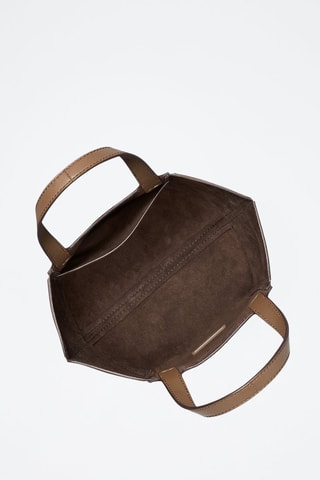 Bolso shopper de piel - Beige