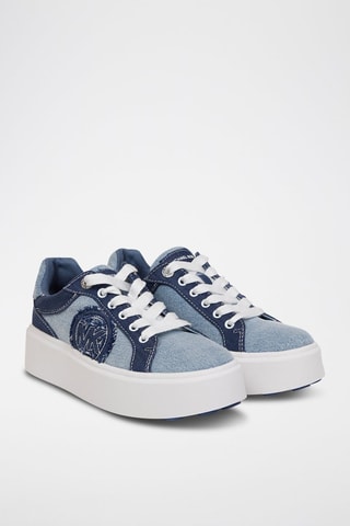 Zapatillas vaqueras con plataforma - Azul claro
