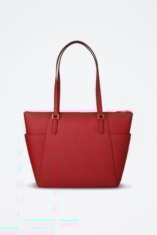 Bolso shopper de piel - Rojo