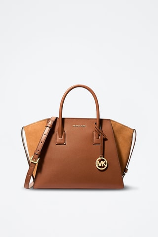 Bolso shopper de piel - Marrón