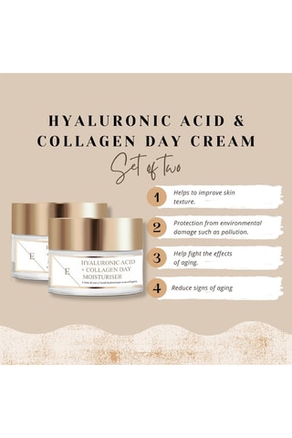 2 crèmes de jour à l'acide hyaluronique et au collagène - 2 x 50 ml