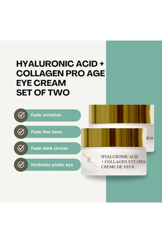 2 crèmes de jour à l'acide hyaluronique et au collagène - 2 x 30 ml