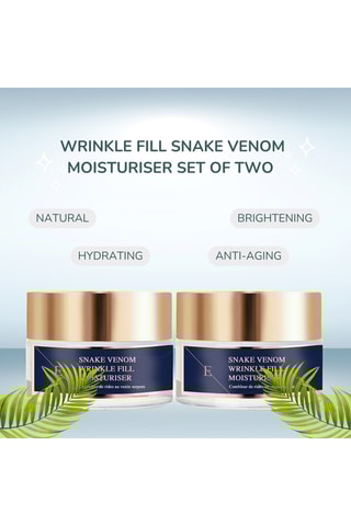 2 crèmes hydratantes anti-rides venin de serpent Wrinkle Fill - Tous types de peau - 2 x 50 ml
