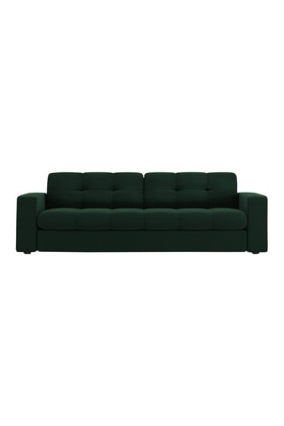 Canapé Yohan - Vert bouteille - 3 places - En tissu synthétique - Toucher velours