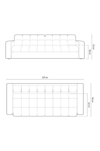 Canapé Yohan - Vert bouteille - 4 places - En tissu synthétique - Toucher velours