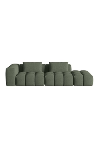 Canapé modulable droit Lorella - Vert olive - 3 places - Revêtement en tissu