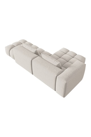 Canapé d'angle gauche modulaire Lorella - Beige - 4 places - Revêtement en tissu structurel