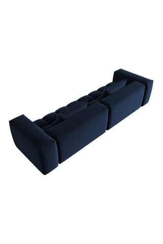 Canapé modulaire Lorella - Bleu roi - 5 places - Revêtement en velours