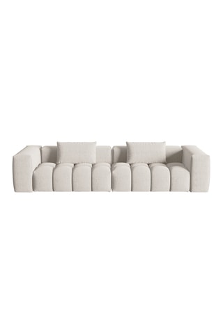 Canapé modulaire Lorella - Beige - 5 places - Revêtement en tissu structurel