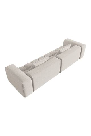 Canapé modulaire Lorella - Beige - 5 places - Revêtement en tissu structurel