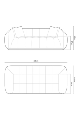 Canapé Julia - Beige - 3 places - En tissu structurel