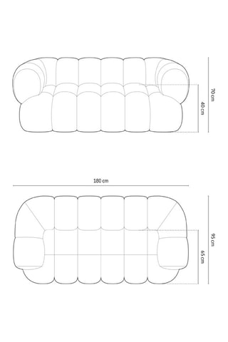 Canapé Maurice - Beige clair - 2 places - Toucher velours