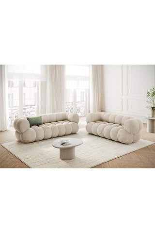 Canapé Maurice - Beige clair - 3 places - Toucher velours