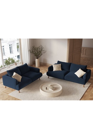 Canapé Margot - Bleu roi - 2 places - En tissu velours