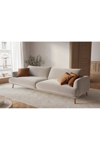 Canapé Margot - Beige - 4 places - En tissu velours