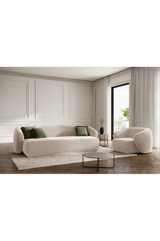 Canapé Louis - Beige - 3 places - Tissu velours