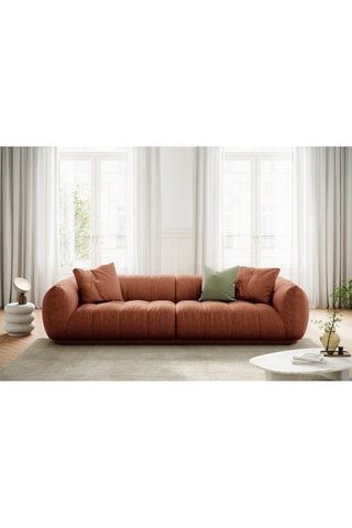 Canapé modulaire Julia - Rouge brique - 4 places - En tissu structurel