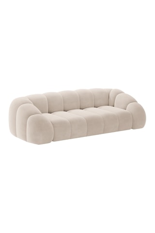 Canapé Lyna - Beige - 4 places - En tissu velours