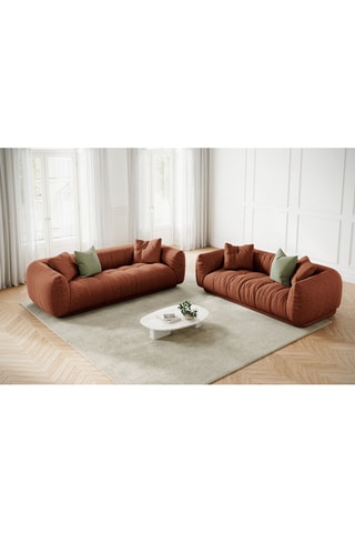 Canapé Julia - Rouge brique - 3 places - En tissu structurel