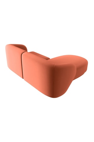 Canapé d’angle droit modulable Lionel - Corail - 3 places - En tissu velours