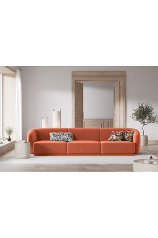 Canapé modulaire Lionel - Corail - 3 places - En tissu velours