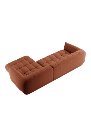 Canapé d’angle droit modulaire Julia - Rouge brique - 3 places - En tissu structurel