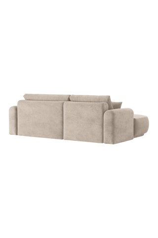 Canapé d’angle gauche modulable et convertible Adriana - Beige - 5 places - Tissu structurel 