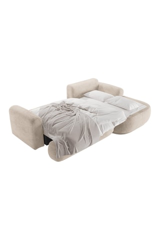 Canapé d’angle droit modulable et convertible Adriana - Beige - 5 places - Tissu structurel 