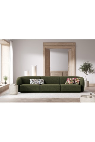 Canapé modulaire Lionel - Kaki - 3 places - Toucher tissu chenille