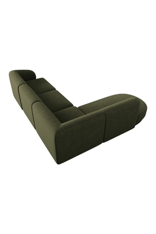 Canapé d'angle gauche Lionel - Kaki - 5 places - Toucher tissu chenille