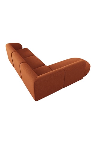 Canapé d'angle gauche Lionel - Terre cuite - 5 places - Tissu chenille