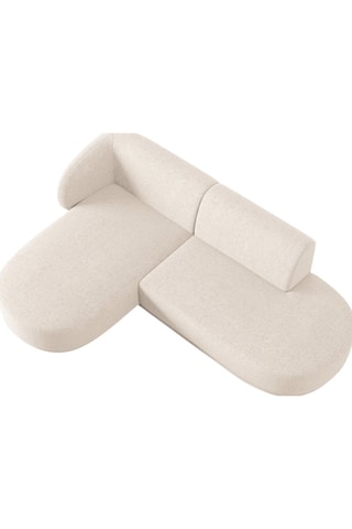 Canapé d'angle gauche ouvert modulaire Lionel - Beige clair - 4 places - Toucher tissu chenille