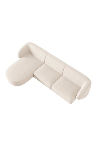 Canapé d'angle gauche modulaire Lionel - Beige clair - 4 places - Toucher tissu chenille