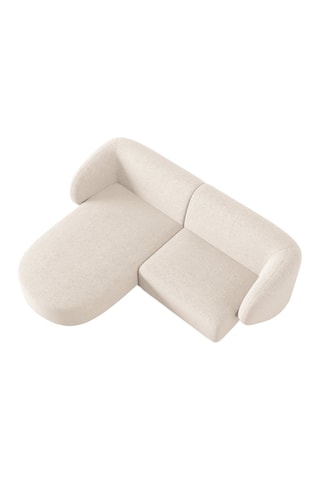 Canapé d'angle gauche modulaire Lionel - Beige clair - 3 places - Toucher tissu chenille