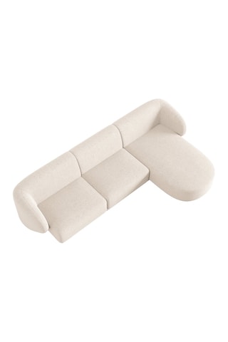 Canapé d'angle droit modulaire Lionel - Beige clair - 4 places - Toucher tissu chenille